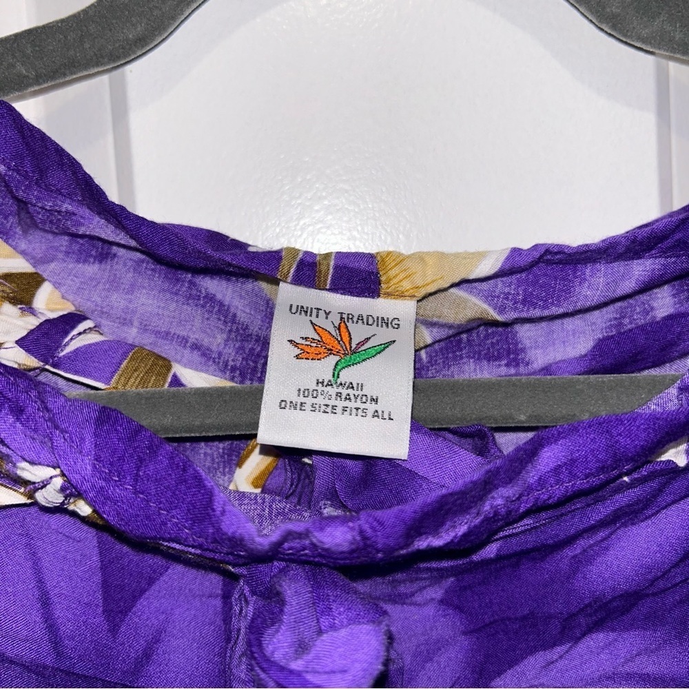 Unity Trading Purple Hawaiian Tie Wrap Pants - Picture 3 of 6